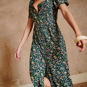 Sezane Victoria Dress - Navy garden print - Sz. 10 (FR 42)